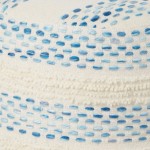 Blue and Cream Tufted Pin Dot Pouf Blue Cream