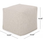 Christopher Knight Home Fannie Fabric Pouf Ivory