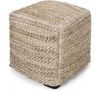 Christopher Knight Home Genevieve Handcrafted Boho Fabric Pouf Natural