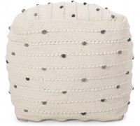 Christopher Knight Home Pates Pouf Ivory + Blue