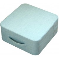 Greneric Square Pouf Thick Futon Floor Seat Cushion Footstool Movable Tatami Stool Washable Case for The Living Room Bedroom,Balcony Bay Window 15.7"x7" Sky Blue