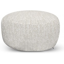 Lunarable Chevron Ottoman Pouf Hand Drawn Monochrome Herringbone Lines Composition of Abstract Zigzags Decorative Soft Foot Rest with Removable Cover Living Room and Bedroom White Beige