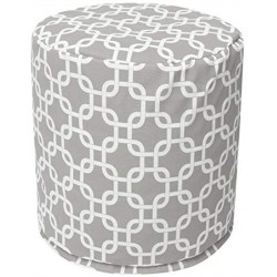 Majestic Home Goods Gray Links Indoor Outdoor Bean Bag Ottoman Pouf 16" L x 16" W x 17" H