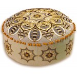 Mandala Life ART Moroccan Pouf Ottoman Cover -24x8 inches Bohemian Décor Pouffe Yoga Floor Pillow Footstool Boho Room Accent Furniture