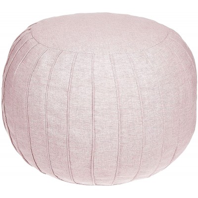 mDesign Unstuffed Ottoman Storage Pouf Cover Round Footstool Pillow Cushion Floor Seat for Bedroom Classroom Dorm Living Room Office Basement or Playroom Blush Pink