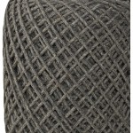 MOTINI 100% Wool Boho Cylinder Ottoman Pouf Chair and Foot Rest Stool Dark Grey Hand Woven Poufs for Living Room Home Decor