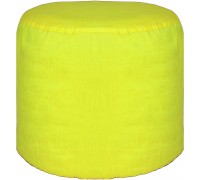 Round Pouf Cover Ottoman Footstool Cover Polyester Yellow 16" Diameter x 12" Height 40 cm Diameter x 30 cm Height Cover ONLY Not Stuffed Insert not Included