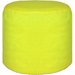 Round Pouf Cover Ottoman Footstool Cover Polyester Yellow 16" Diameter x 12" Height 40 cm Diameter x 30 cm Height Cover ONLY Not Stuffed Insert not Included