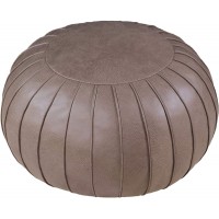 Thgonwid Unstuffed Handmade Pouf Footstool Ottoman Faux Suede Poufs 23" x 14" -Round Floor Cushion Footstool for Living Room Bedroom or Wedding Gifts Coffee