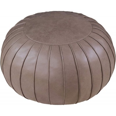Thgonwid Unstuffed Handmade Pouf Footstool Ottoman Faux Suede Poufs 23" x 14" -Round Floor Cushion Footstool for Living Room Bedroom or Wedding Gifts Coffee