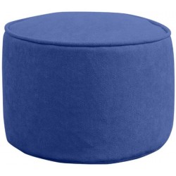 WT&WT Round Solid Color Pouf,Breathable Removable Washable Comfort Soft Foot Stools Ottomans for Living Room Small Space-Blue 40x40x30cm16x16x12inch
