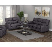 Coaster Home Furnishings Meagan 2-Piece Pillow Top Arms Brown Living Room Set Charcoal