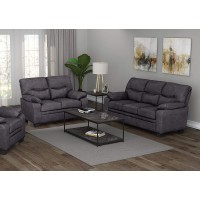 Coaster Home Furnishings Meagan 2-Piece Pillow Top Arms Brown Living Room Set Charcoal
