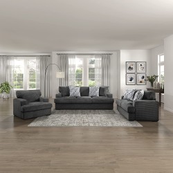 Lexicon Demi 3-Piece Living Room Set Gray