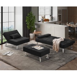 Living Room Furniture Set Yoglad Sectional Sofa with Lounge Chaise Couch Set with Ottoman and Storage 4 Seater Modular Corner Sectional Couch Reversible and Adjustable