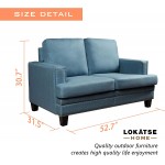 LOKATSE HOME Classic Upholstered 52 Inch Wide Loveseat Sofa Living Room Furniture Couch with Sturdy Wood Frame Construction 2-Seat Blue