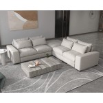 MGH Convertible Sectional Sofa Couch with Reversible Chaise Minimalist Modular L-Shaped Sofa Couch Set with Ottoman for Living Room and Apartment Beige