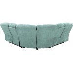 Pouseayar Sectional Couches for Living Room Furniture Sectional Sofa with Recliner Symmertrical Sectional Sofa with Recliner Manual Motion Recliner Sofas for Living Room with Cup Holder Blue