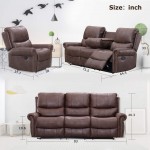 Recliner Sofa for Living Room Set Reclining Couch Sofa Chair Palomino Fabric Loveseat 3 Seater Home Theater Seating Manual Recliner Motion Home Furniture