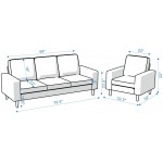 Sectional Sofa Set Polyester Fabric Small Space Living Room 3 Pcs Couch Set with Armrest Modern Upholstered Couches 1-Seater+1-Seater+3-Seater Beige