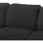 Sofa Couches for Living Room 3-Seat Sofa Sets Upholstered Living Room Furniture with Armrest and Plastic Legs Black