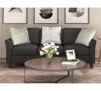 Sofa Couches for Living Room 3-Seat Sofa Sets Upholstered Living Room Furniture with Armrest and Plastic Legs Black