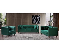 US Pride Furniture Tufted Velvet Upholstered Living Room Set 3PC Sofas Green